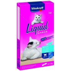 Vitakraft Cat Liquid Snack ТЕЧЕН СНАКС ЗА КОТКИ със сьомга и Омега-3, ; 6x15 g